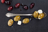 Luxurious dark olive and cheese background.