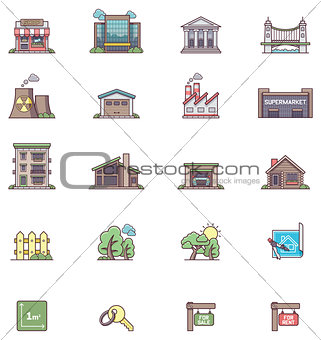 Real estate icon set