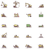 Construction machinery icon set