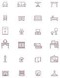 Domestic furniture icon set