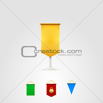 Vector illustration of colored pennants