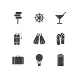 Black vector icons for leisure