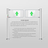 Vector illustration of double turnstile with green arrows