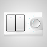 Vector illustration of white switch with dimmer