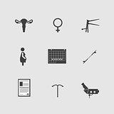 Vector icons for gynecology