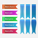 Vector illustration of set of sale ribbons
