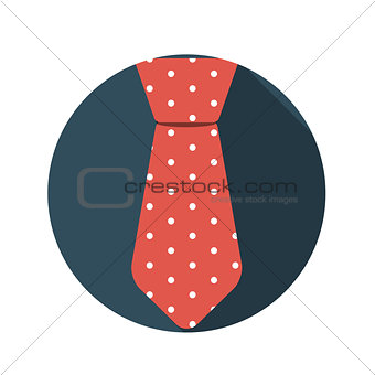 Flat Design Concept Tie Vector Illustration With Long Shadow.