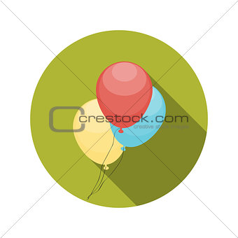 Flat Design Concept Balloon Vector Illustration With Long Shadow