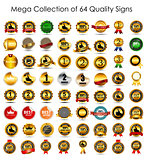 Mega Collection Set of 64  Quality Label Signs. Vector Illustrat