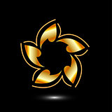 Golden flower logo or design element