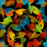 rainbow colored background with leaves