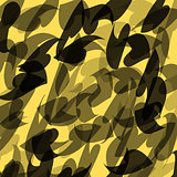 Yellow abstract background with leaves