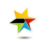Colorful star logo with six sides