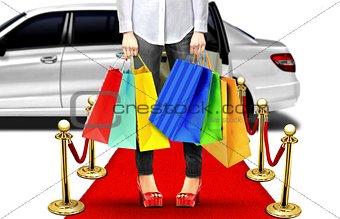 Exclusive Shopping Style with Limo and Red Carpet