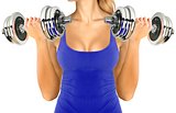 Women Fitness Workout with Dumbbells
