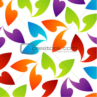 rainbow colored background with leaves