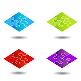 Puzzle in different colors- logo
