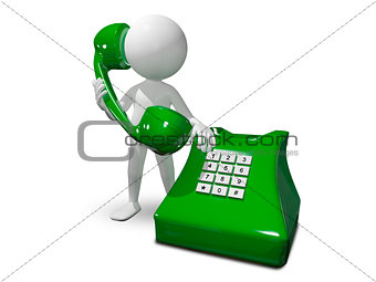 abstract man with phone
