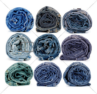 jeans collection isolated on white
