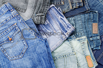 jeans collection isolated on white