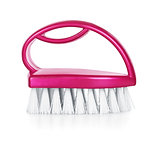 pink cleaning brush isolated on white background