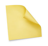 yellow sticker on an isolated white background