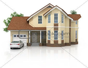 3d house isolated on white rendered generic