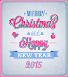 Merry Christmas and Happy New Year typographic design.