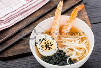 Noodle soup with prawn