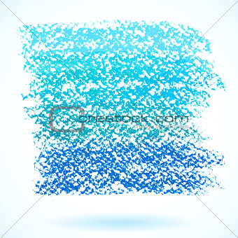 Blue pastel crayon spot, isolated on white background