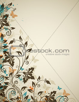 Decorative vintage background with flowers
