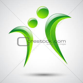 Abstract human figures Vector logo template 