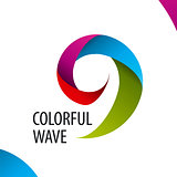 vector logo colorful wave of bands 