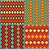 Four seamless ornamental patterns on ethnic motifs