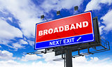 Broadband Inscription on Red Billboard.