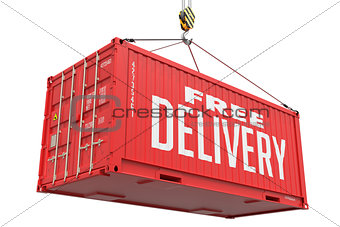 Free Delivery - Red Hanging Cargo Container.