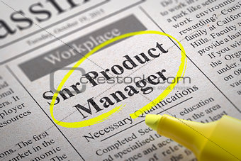 Snr Product Manager Vacancy in Newspaper.