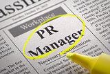 PR Manager Vacancy in Newspaper.