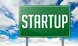 Startup on Highway Signpost.