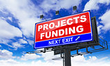 Projects Funding on Red Billboard.