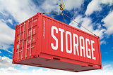 Storage - Red Hanging Cargo Container.