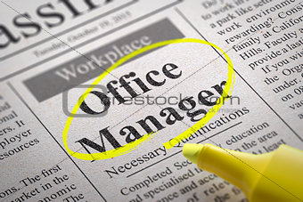 Office Manager Jobs in Newspaper.