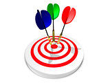 three darts in target