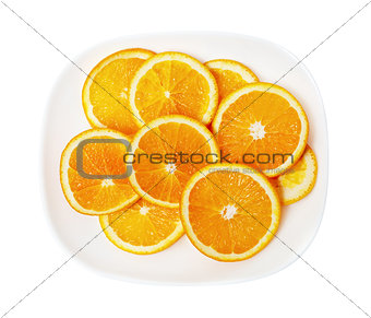 orange on a white plate