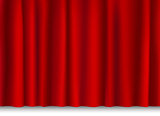 red shiny curtain