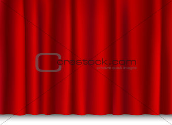 red shiny curtain