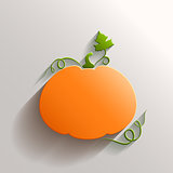 Abstract Pumpkin with Long Shadow over White Background