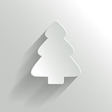 Creative White Christmas Tree. Vector Illustration.