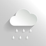 Abstract Vector Cloud and Rain Icon.