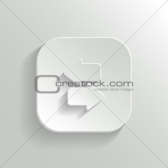 Synchronization icon with arrows - vector white app button